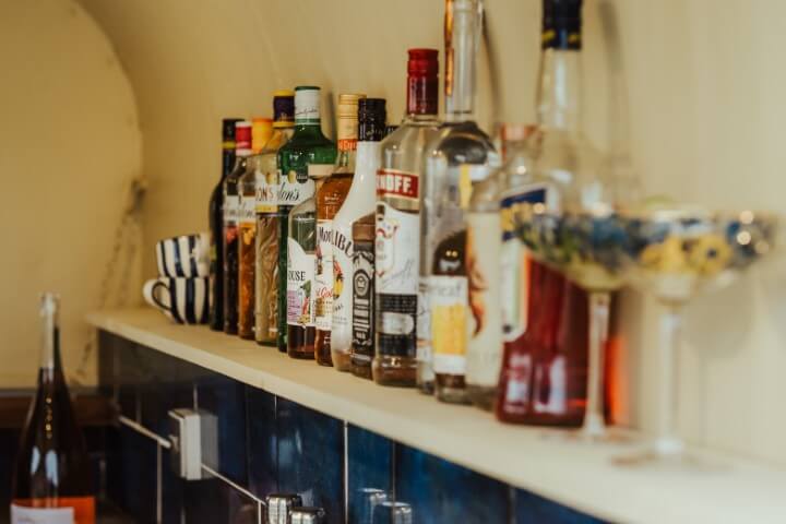 A selection of drinks for sale in the Tipsy Events Vintage Horse Box
