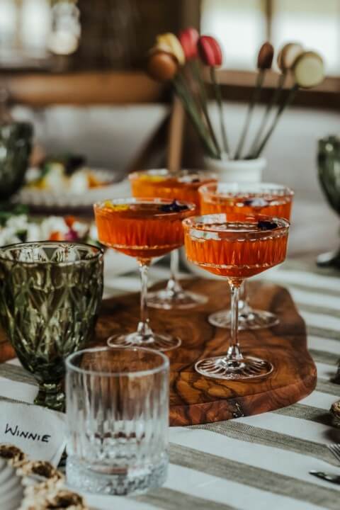 Cocktails served from the Vintage Horse Box Tipsy