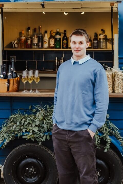 Fred the owner of the vintage horse box tipsy trailer